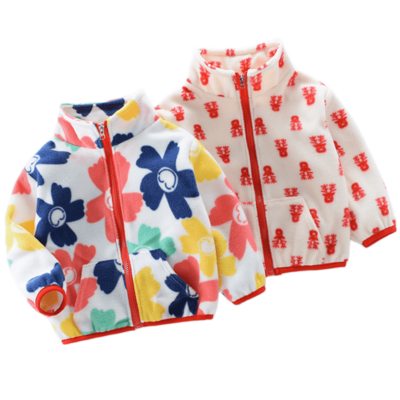 Children's Spring Jacket Girls Fleece Warm Foreign-Style Korean Padded Top Baby Out Of Autumn And Winter Clothes