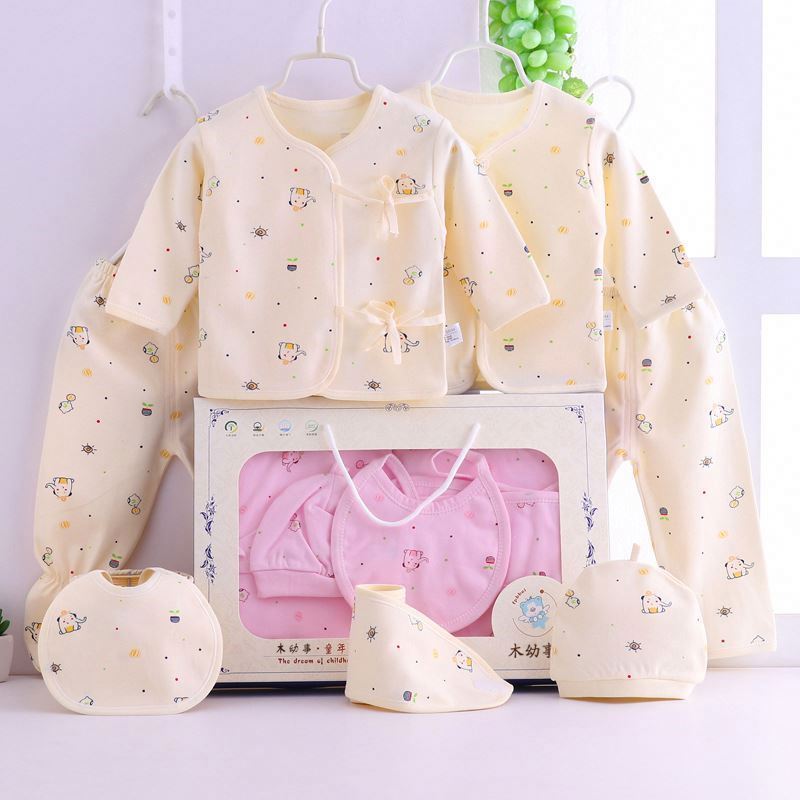 Baby Lovely Underwear Six-Piece Four Seasons 100% Cotton Comfortable Newborn Clothes Set