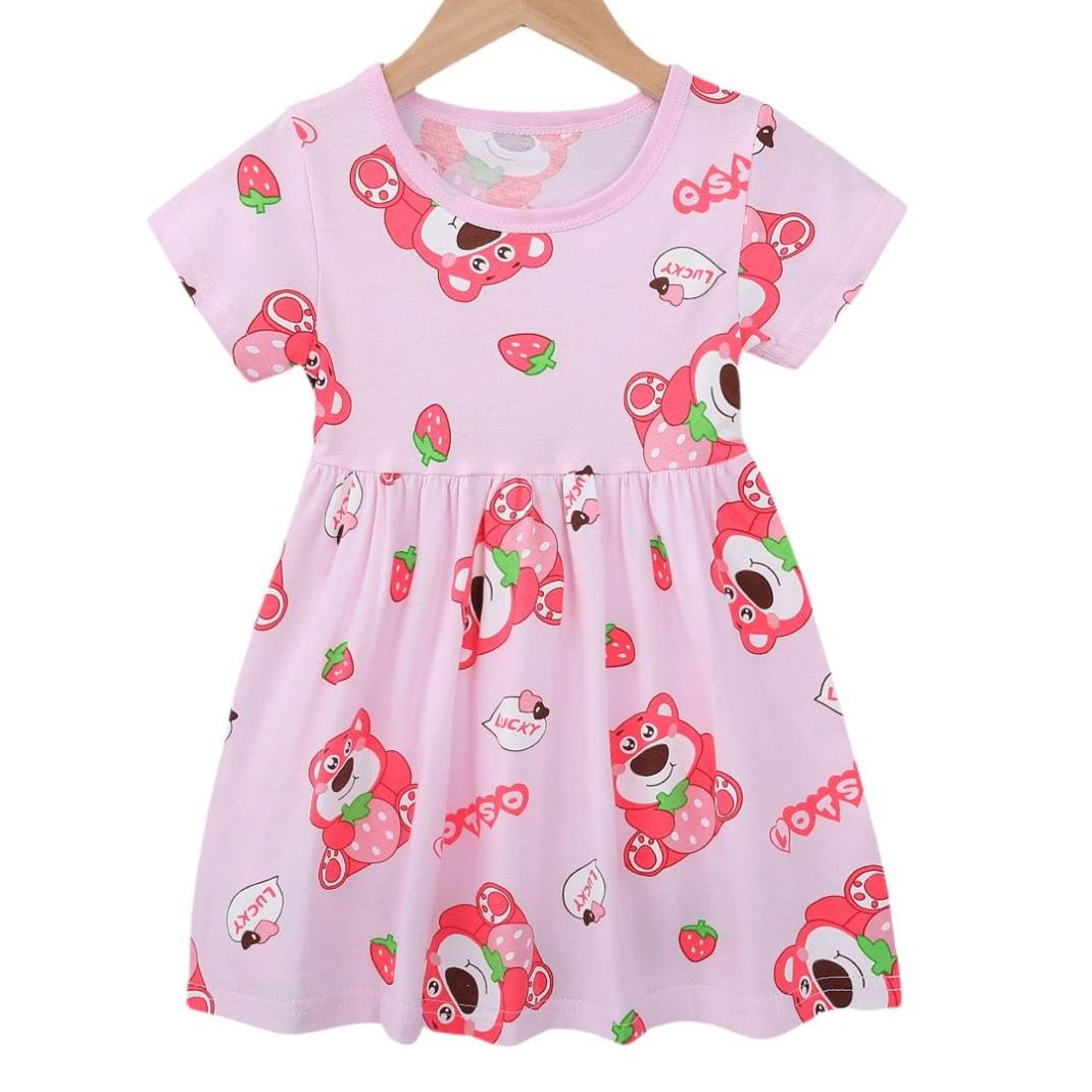 Wholesale Sanrio Kawaii Children Home Clothing Anime My Melody Cinnamoroll Nightgown Girls Short Sleeve Pajama Skirt Dress