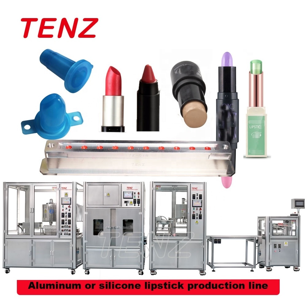 TENZ Full Automatic Stable Lipstick Lip Balm Making Mixing Filling Machine & Automatic Silicone Lipstick Filling Machine