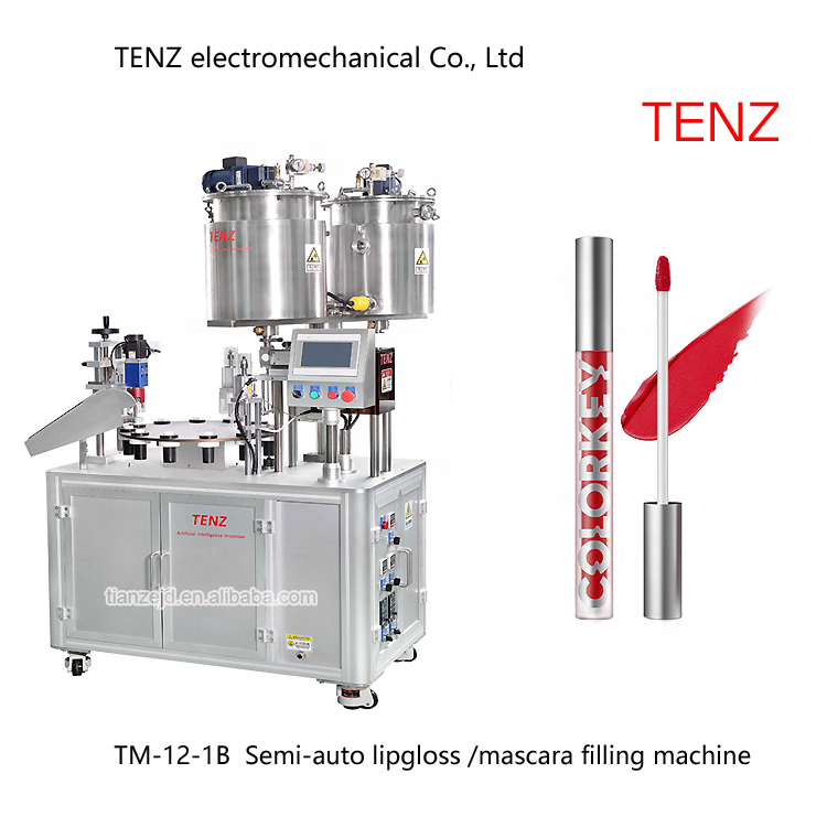 TENZ filling machine liquid/cosmetic/the body shop butter for semi auto lip gloss mascara filling and capping machine