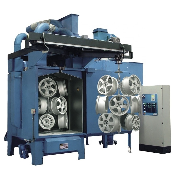 Q3710 Hook Rotation Type Aluminum Alloy Wheels Shot Blasting Machine