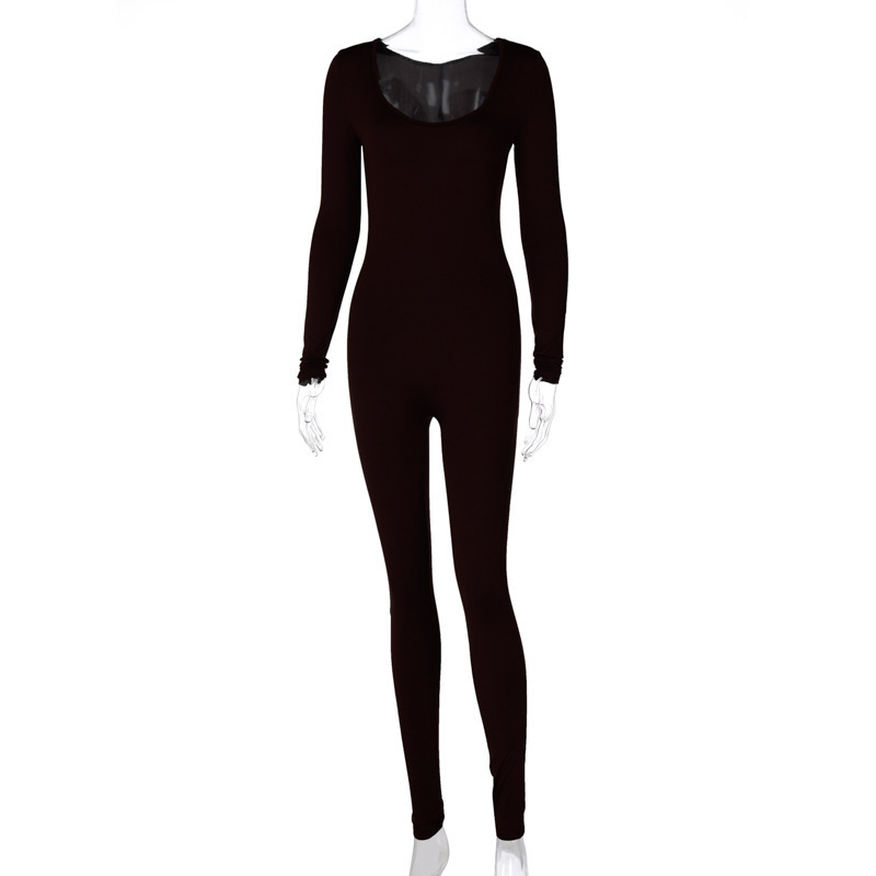 B2749 high quality bandage skinny sports 1 piece long sleeve jumpsuit for women