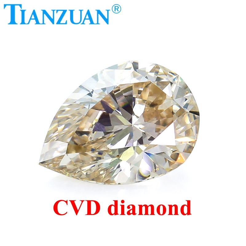 CVD diamond 1.5ct K VS1/VVS1 clarity 2EX cutting pear GEMID certificated white color lab grown diamond loose stone