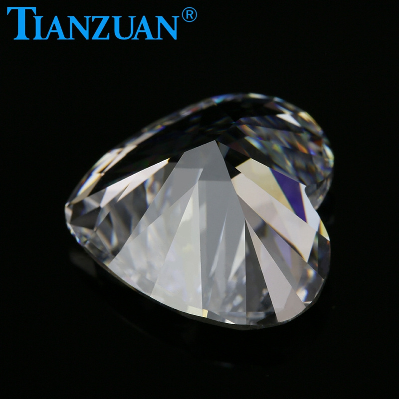 6A heart shape Cubic Zirconia white color Synthetic Diamond machine cutting for wholesale CZ stone