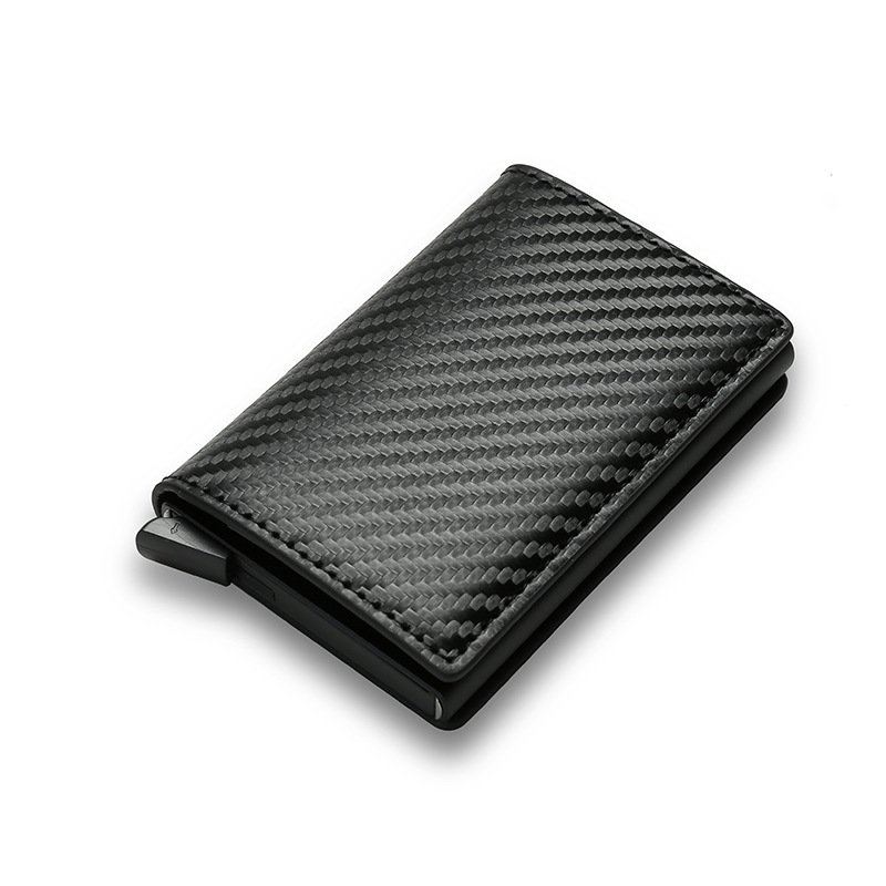 New Design PU Leather Wallet Pullable Women's short Purse  Wallet Retro Card Slot Money Clip Small Coin Purse Carbon Fiber Walle