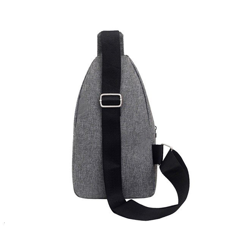 Custom Logo Earphone Hole Waterproof Sport Shoulder Sling Crossbody Men Chest Pack Bag Men Sling Bag