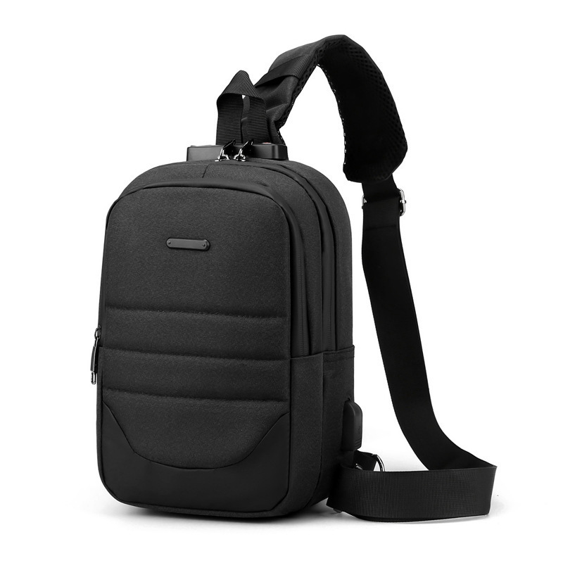 Men's Chest Bag Waterproof Trunk Combination Lock Anti-theft Men's Crossbody Chest Pack Side Bag for Men anti theft lock bag