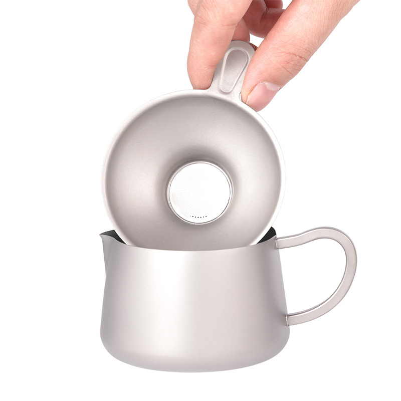 Tea Kettle Tea Pot 260ml Outdoor Camping Dinner Tableware Titanium Teapot Kettle Tea Maker with Infuser