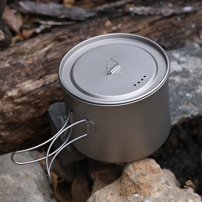 Titanium pot with bail handle 900ml 1100ml 1600ml  Outdoor Camping Picnic Water Mug Cup Tableware kitchen cookware