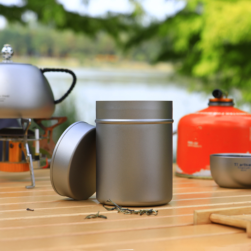 Water Kettle Titanium Kettle with Filter 350ml  Anti-scalding Handle Lid Ultralight Canteen Outdoor Camping Coffee Tea Pot