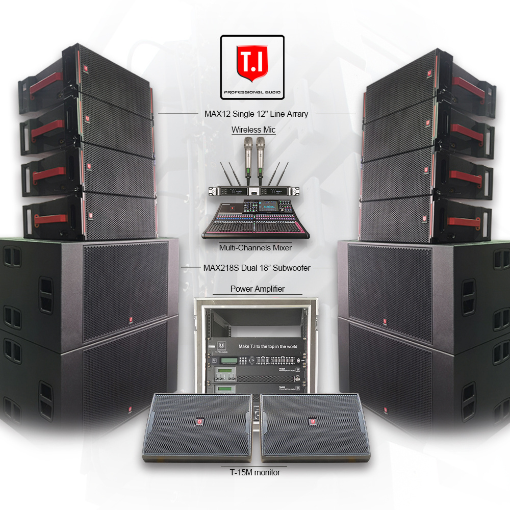 MAX-12 Line array single 12 woofer 1000W(RMS)  line array  Active and passive indoor outdoor show sound system speaker