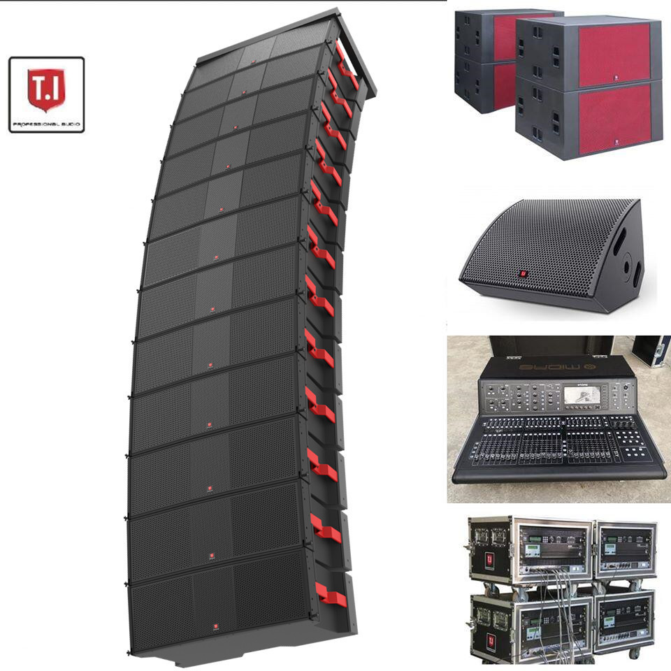 Dual 12 inch 3 way line array speaker professional audio suitable for large-scale sound reinforcement and concerts