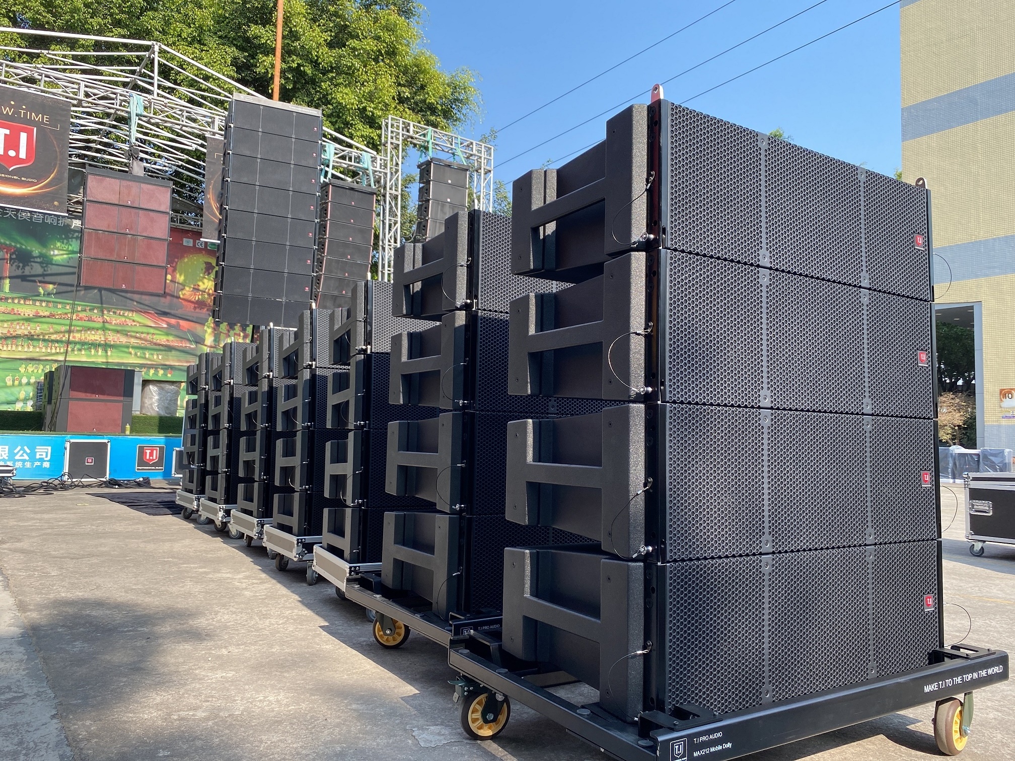 High-end waterproof passive line array system dual 12 inch three way concert sound system speakers