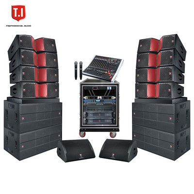 China manufacture professional passive audio sound system dual 12 inch three way line array speakers set with amp