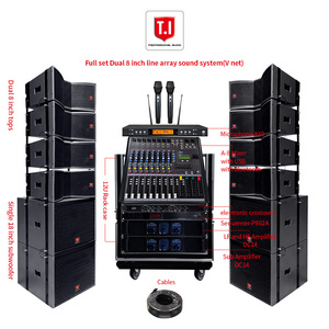 Dual 8 Inch Passive Professional Sound Column Speaker 2 Way Powered  Line Array System For Concert