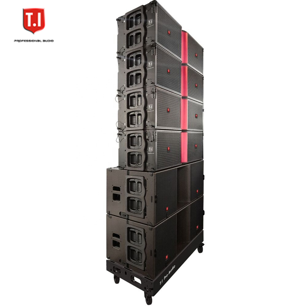 professional powered line array active speaker dual 15 inch big bass subwoofer T.I PRO AUDIO