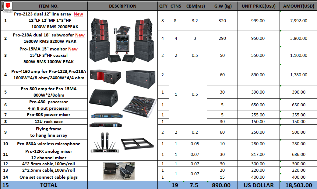 Three ways dual 12 inch audio system KTV Android line array speaker for performance live broadcast