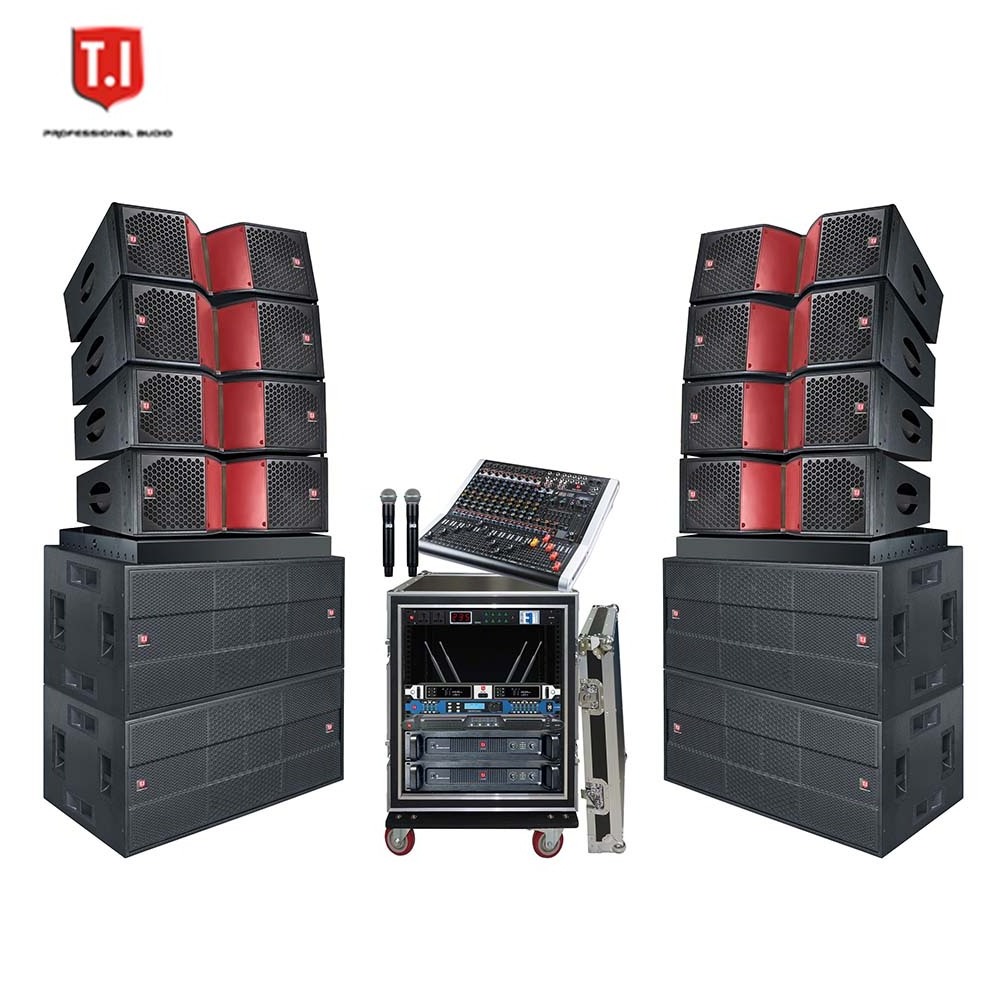 China manufacture professional passive audio sound system dual 12 inch three way line array speakers set with amp