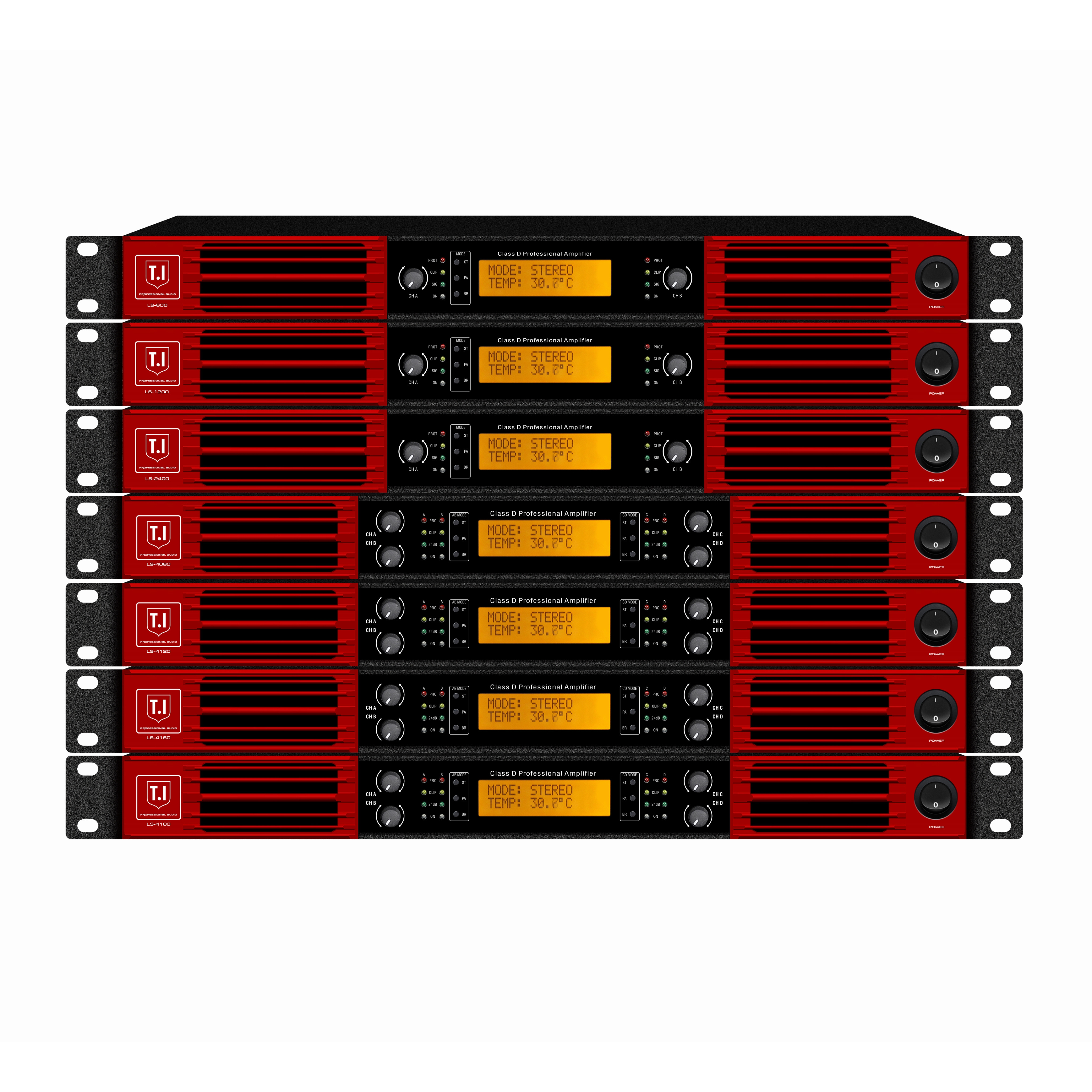 LS Series Digital 1U portable power amplifier 2400 watts professional amplifier power 2 channel