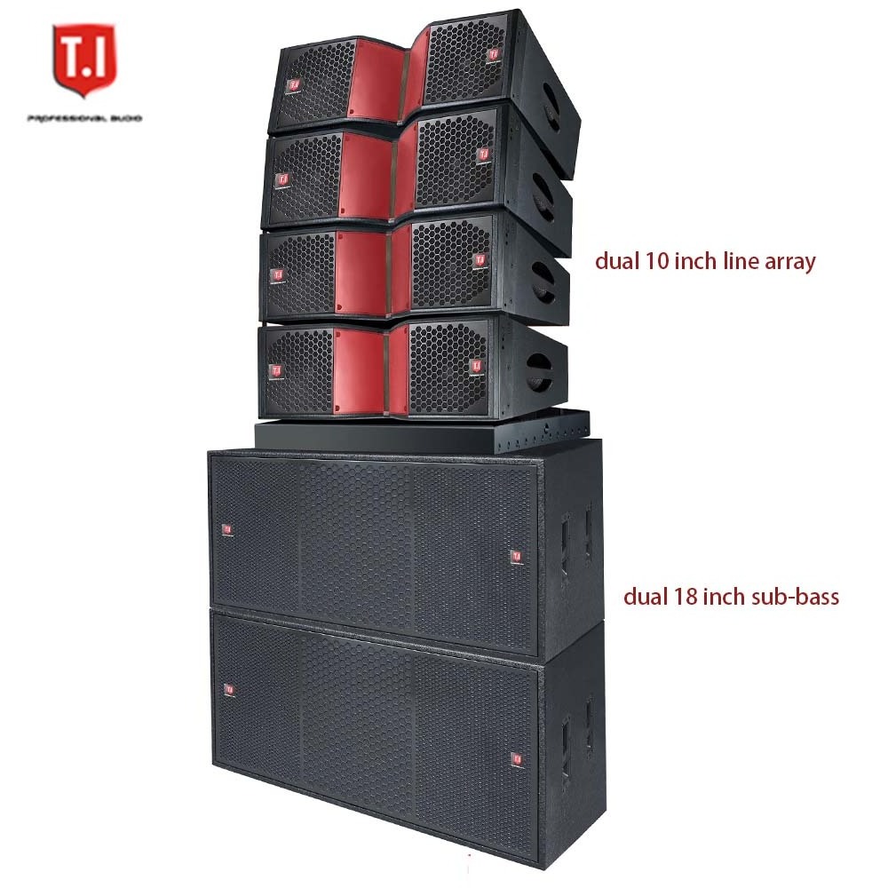 China manufacture professional passive audio sound system dual 12 inch three way line array speakers set with amp