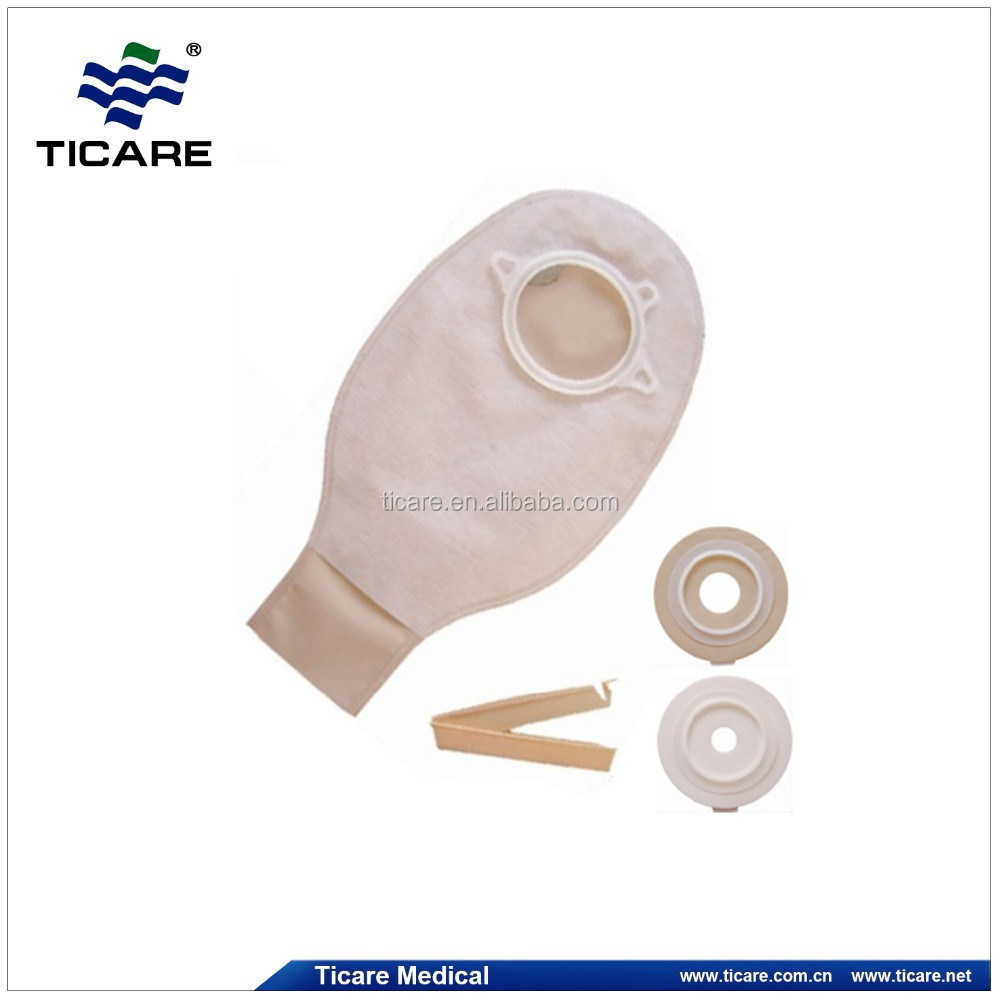 Cheap Price One Two Pieces Stoma Sterile Reusable Drainable Opaque PVC 70mm 80mm Disposable Colostomy Bags With Hook and Loop