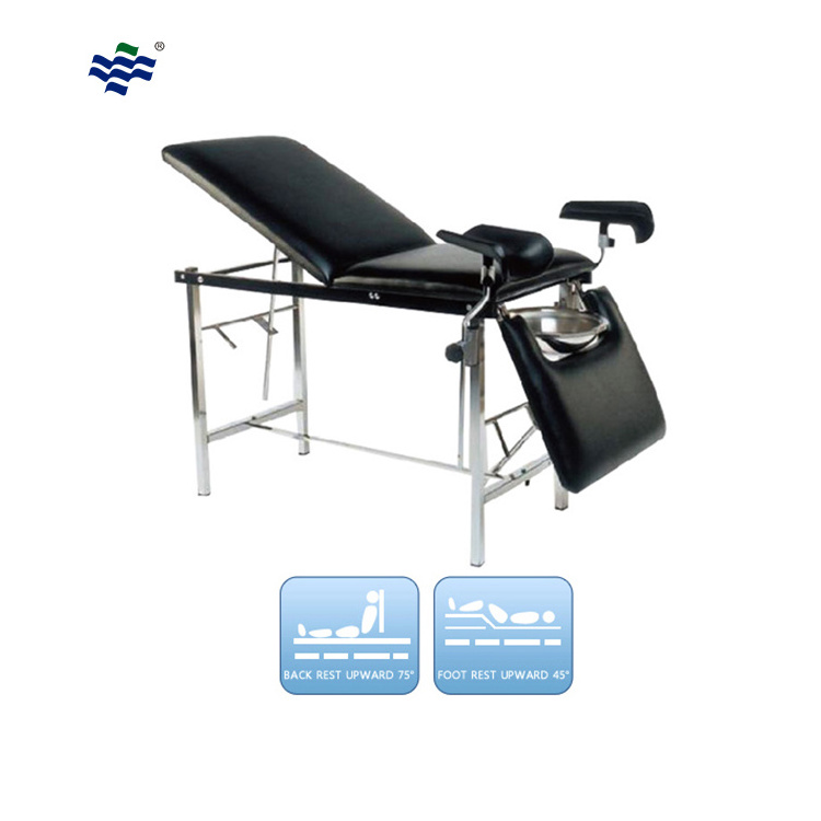 Oem& Odm Black Exam Table Stirrups Hospital Portable Exam Table With Stirrups