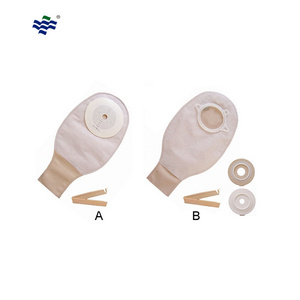 Cheap Price One Two Pieces Stoma Sterile Reusable Drainable Opaque PVC 70mm 80mm Disposable Colostomy Bags With Hook and Loop