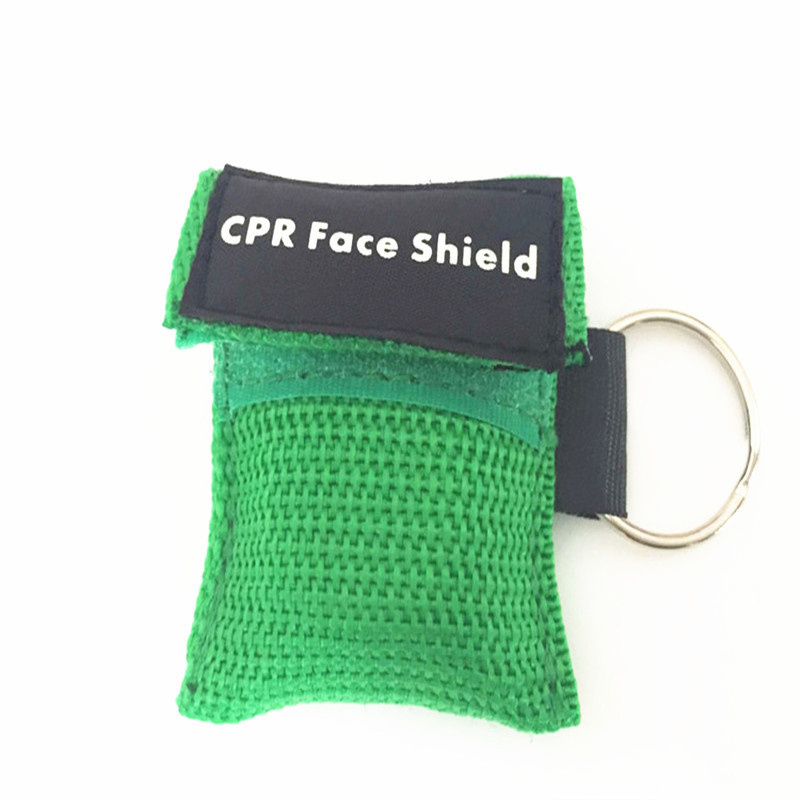 Ticare OEM ODM OBM Colored Key Ring CPR Bag Keychain One Way Valve Masker First-aid CPR Face Shield Mascarilla Cpr Keychain Mask