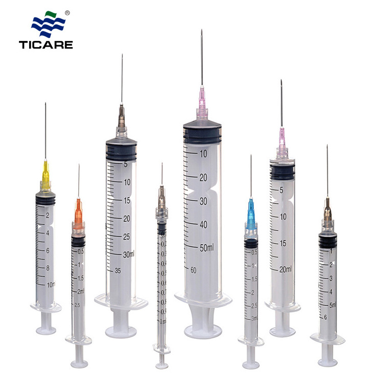 medical 1ml syringes 23g x 1 needle plastic tube 5cc glass pump 1ml 2cc 5 ml 3ml injection syringe