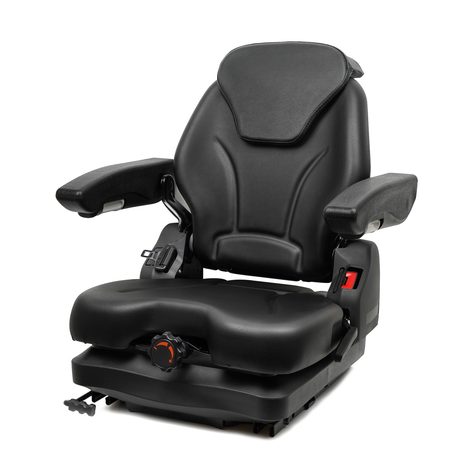 Black PVC Waterproof Comfortable Mechanical Suspension Grammer Tractor Seat