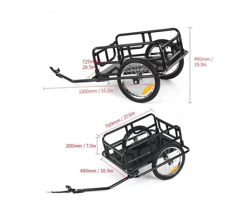 Foldable Bicycle Cycle Bike Cargo Trailer for Camping Tent Luggage Carry Transport