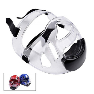 Protective Martial Arts Karate Taekwondo Clear Face Shield Guard Mask Sparring Helmet Head Gear for ITF WTF