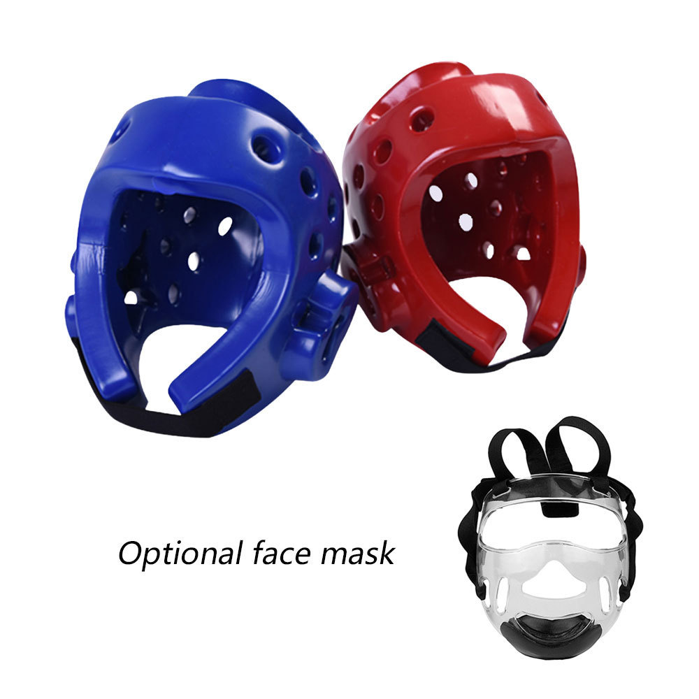 Protective Martial Arts Karate Taekwondo Clear Face Shield Guard Mask Sparring Helmet Head Gear for ITF WTF