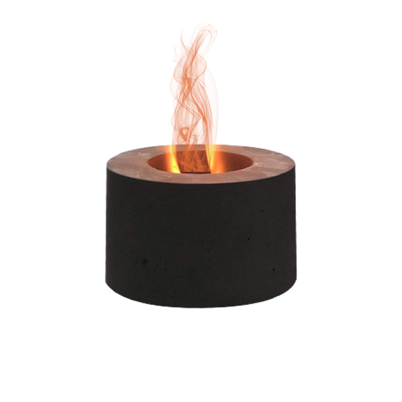 small round alcohol ethanol stove   Indoor outdoor Tabletop Bio Concrete  Ethanol Fireplace