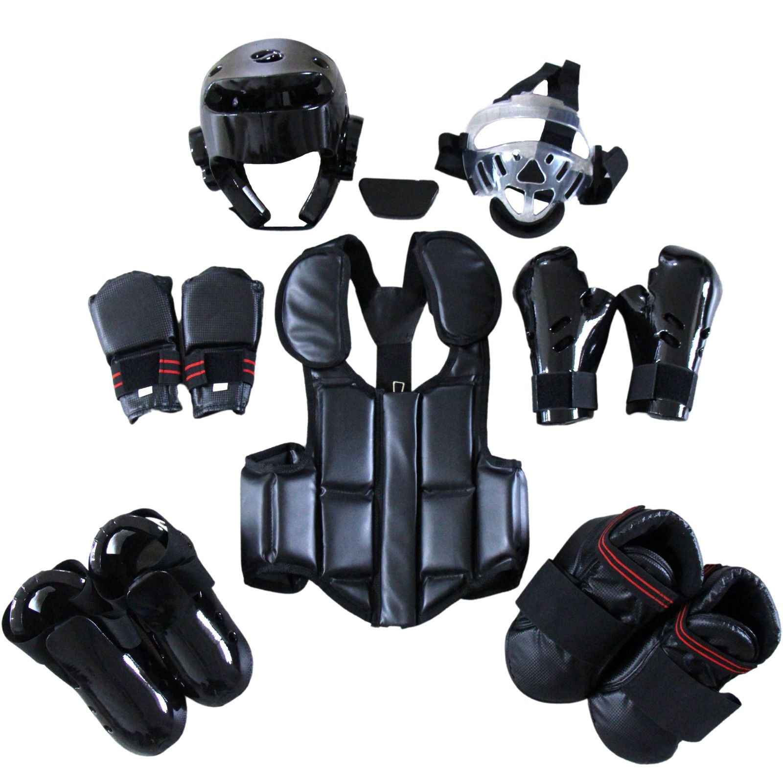 12 Piece Taekwondo Protector Equipment, Sparring Gear Set with Head guard, Chest protector, Foot guard and Hand guard