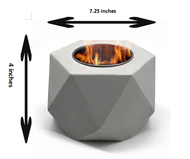 HEX Concrete Tabletop Alcohol Fireplace Fire Pit for Christmas Gift Indoor Present