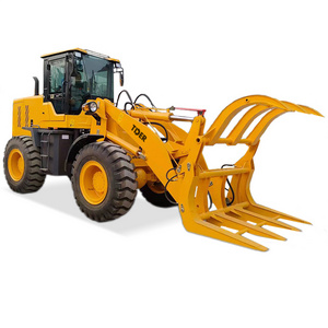 TDER chinese 2500kg wheel loader backhoe spare part 2.5ton mini wheel crawler loader grapple forks