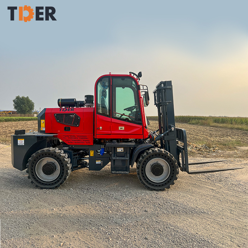 TDER CE ISO Off Road Forklift 3m lift height 4WD 4x4 3.5ton 4wd diesel all rough terrain forklift truck for Sale