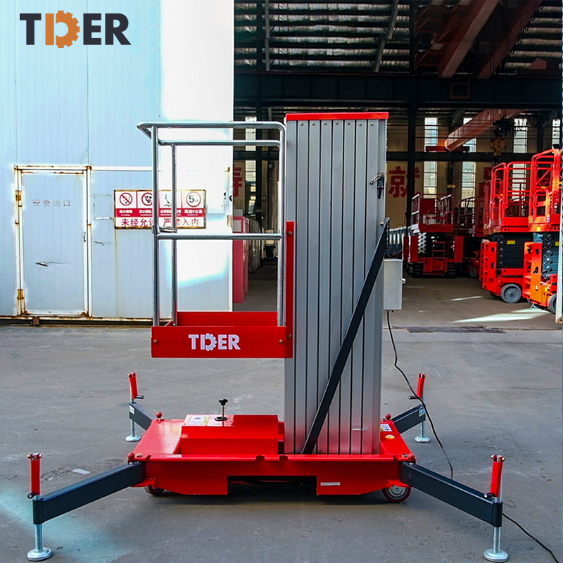 TDER mini truck scissor lift Dual Mast Aluminum Electric Scaffolding Lifter Mini Lifter Hydraulic Man Lifter