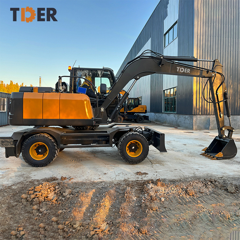 TDER excavadora de ruedas Tires wheeled excavators 8 ton wheel excavator