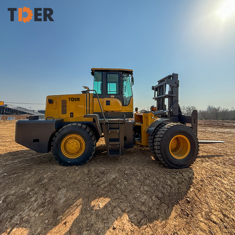 TDER 4WD 4x4 Diesel Offroad Heavy All Rough Terrain Forklift epa 10ton 15 ton forklift Rough Terrain Forklift with Sideshifts