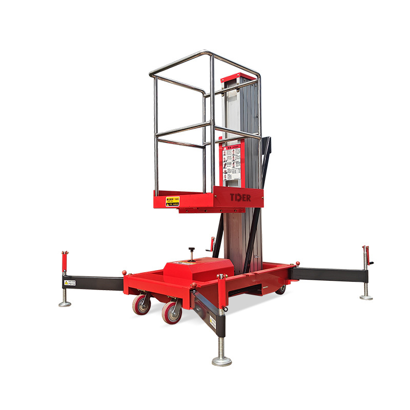 2023 TDER electric aluminium alloy telescopic man lift 6 meter vertical lifts platform aerial working platform lift