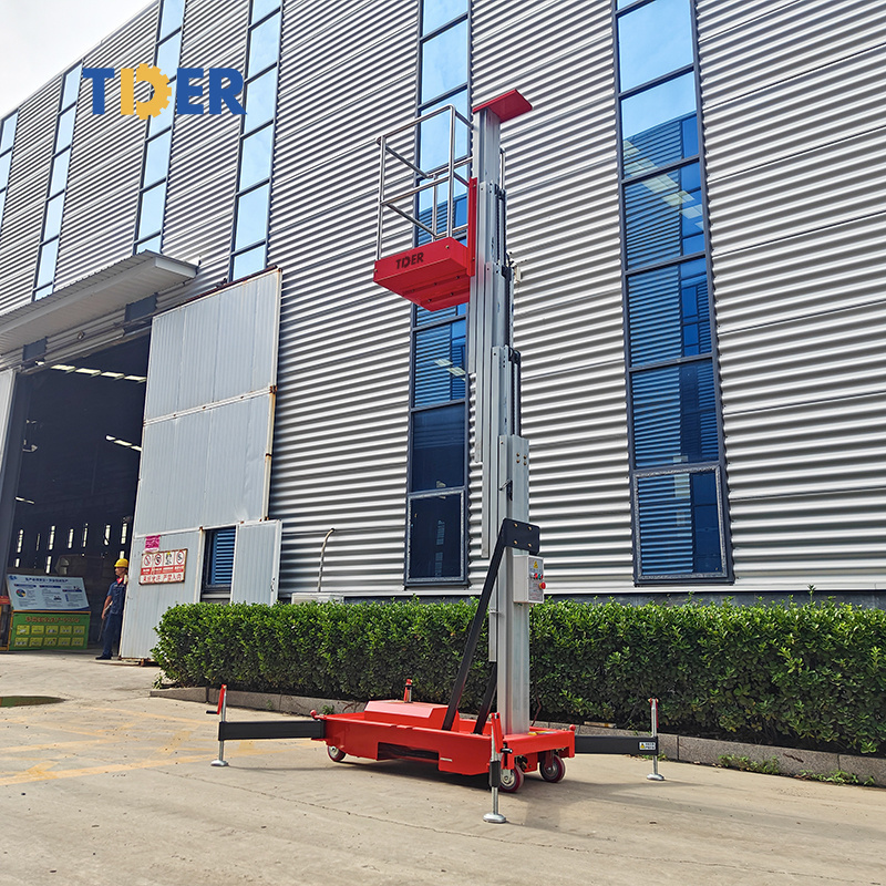 2023 TDER electric aluminium alloy telescopic man lift 6 meter vertical lifts platform aerial working platform lift