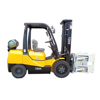 TDER forklift parts  lpg cylinder gasoline 3500kg 3.5ton lpg gas forklift with paper roll clamp