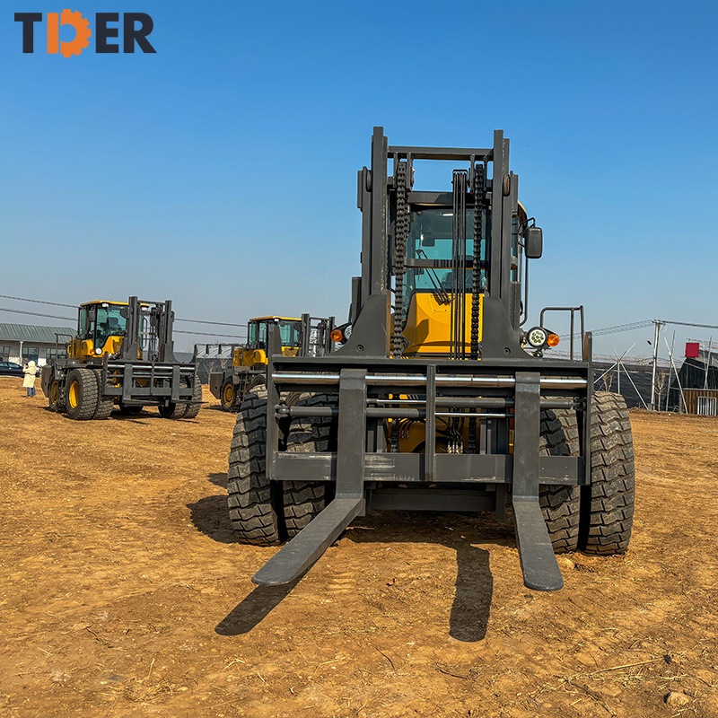 TDER 4WD 4x4 Diesel Offroad Heavy All Rough Terrain Forklift epa 10ton 15 ton forklift Rough Terrain Forklift with Sideshifts