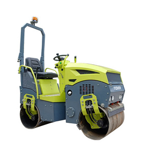 TDER Mini Road Compact Roller 0.8T 1T vibrating road roller with Hydraulic oil radiator