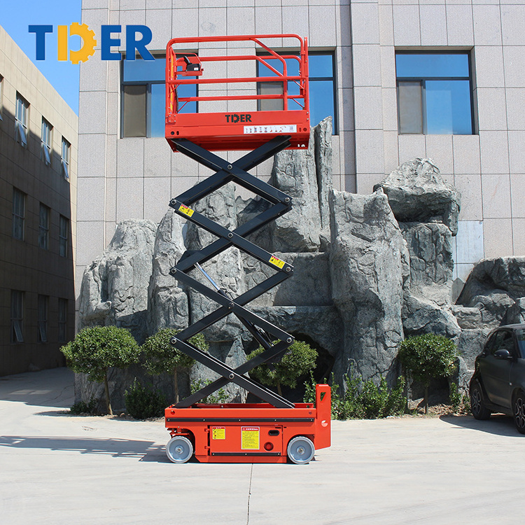 TDER electric scissor lifts self moving aerial work platform 230KG 320KG 450KG 500KG hydraulic scissor lifts for sale