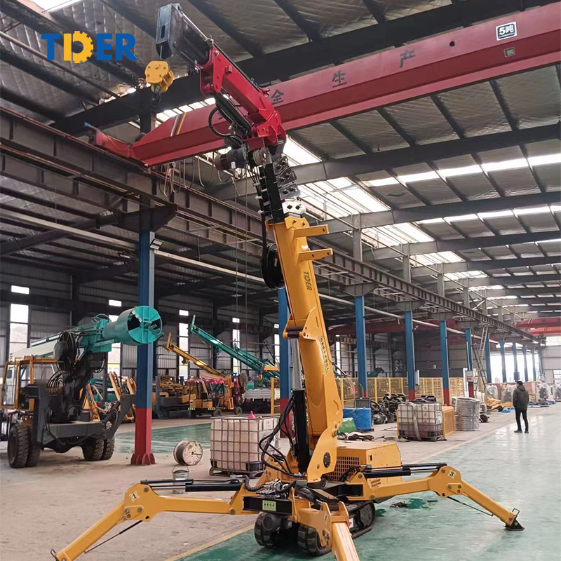 TDER spider crane 3 ton spider crawler crane 5m 9m 14m 16m Truck Mounted Spider Crawler Crane for construction use