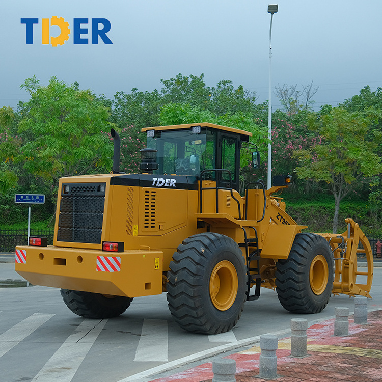 TDER 15 ton 20 ton 23 ton Front Loader Wheel loader with wood Grapple Log Grabber sugar cane grabber